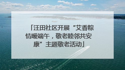 汪田社区开展“艾香粽情暖端午，敬老睦邻共安康”主题敬老活动