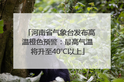 河南省气象台发布高温橙色预警：最高气温将升至40℃以上