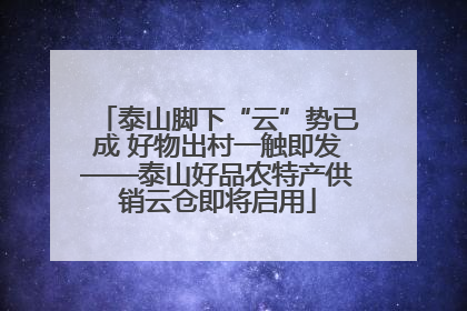 泰山脚下“云”势已成 好物出村一触即发——泰山好品农特产供销云仓即将启用
