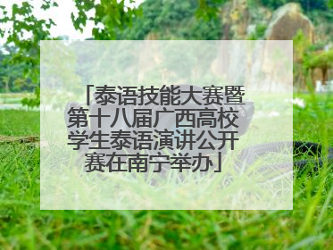 泰语技能大赛暨第十八届广西高校学生泰语演讲公开赛在南宁举办