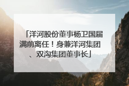 洋河股份董事杨卫国届满前离任！身兼洋河集团、双沟集团董事长
