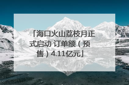 海口火山荔枝月正式启动 订单额（预售）4.11亿元