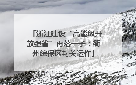 浙江建设“高能级开放强省”再落一子：衢州综保区封关运作