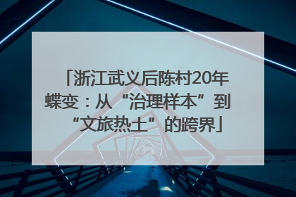 浙江武义后陈村20年蝶变：从“治理样本”到“文旅热土”的跨界