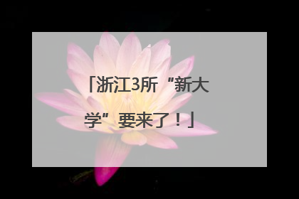 浙江3所“新大学”要来了！