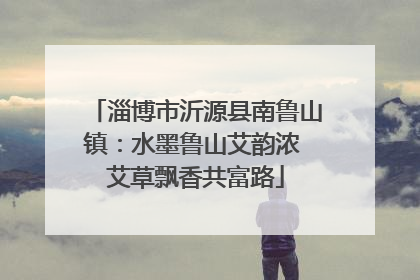 淄博市沂源县南鲁山镇：水墨鲁山艾韵浓 艾草飘香共富路