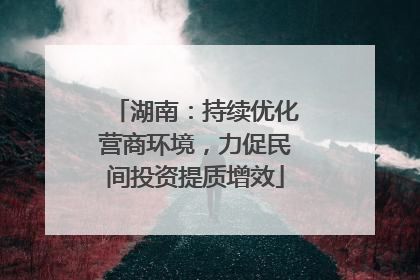 湖南：持续优化营商环境，力促民间投资提质增效