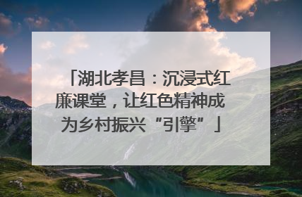 湖北孝昌：沉浸式红廉课堂，让红色精神成为乡村振兴“引擎”