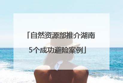 自然资源部推介湖南5个成功避险案例