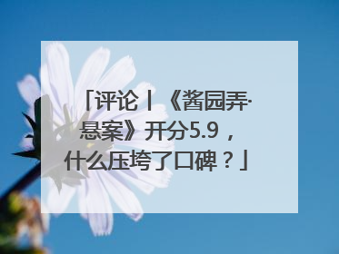 评论丨《酱园弄·悬案》开分5.9，什么压垮了口碑？