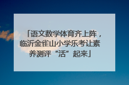 语文数学体育齐上阵，临沂金雀山小学乐考让素养测评“活”起来