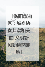 衡阳蒸湘区：城乡协奏共谱和美曲 文明新风劲拂蒸湘地