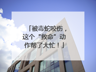被毒蛇咬伤，这个“救命”动作帮了大忙！