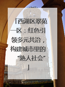 西湖区翠苑一区：红色引领多元共治，构建城市里的“熟人社会”