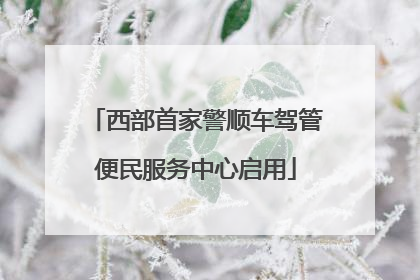 西部首家警顺车驾管便民服务中心启用