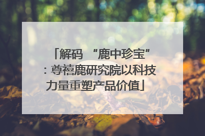 解码 “鹿中珍宝”：尊禧鹿研究院以科技力量重塑产品价值