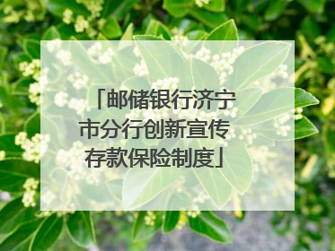 邮储银行济宁市分行创新宣传存款保险制度