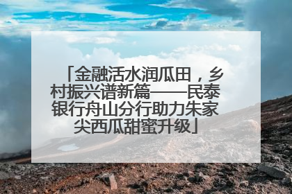 金融活水润瓜田，乡村振兴谱新篇——民泰银行舟山分行助力朱家尖西瓜甜蜜升级