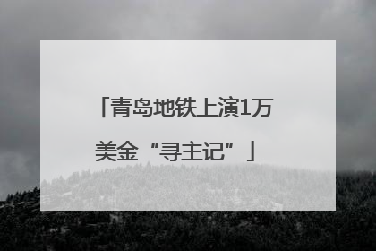 青岛地铁上演1万美金“寻主记”