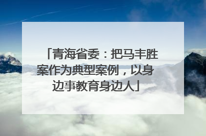 青海省委：把马丰胜案作为典型案例，以身边事教育身边人