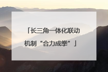 长三角一体化联动机制“合力成拳”