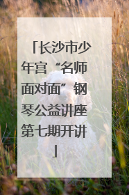 长沙市少年宫“名师面对面”钢琴公益讲座第七期开讲