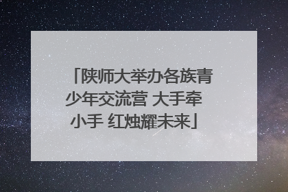 陕师大举办各族青少年交流营 大手牵小手 红烛耀未来