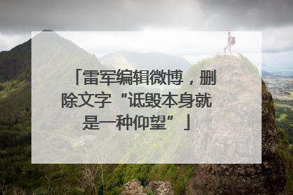 雷军编辑微博，删除文字“诋毁本身就是一种仰望”
