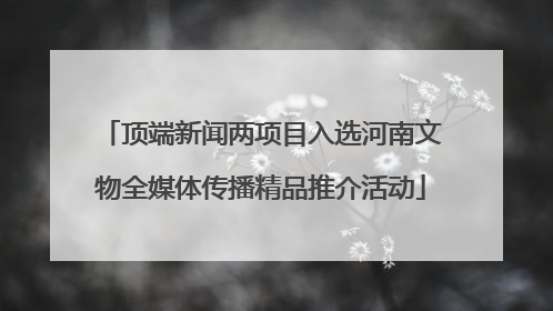 顶端新闻两项目入选河南文物全媒体传播精品推介活动