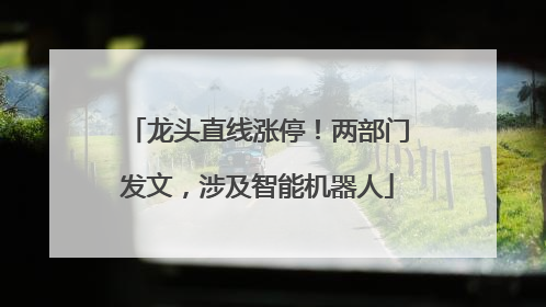 龙头直线涨停！两部门发文，涉及智能机器人