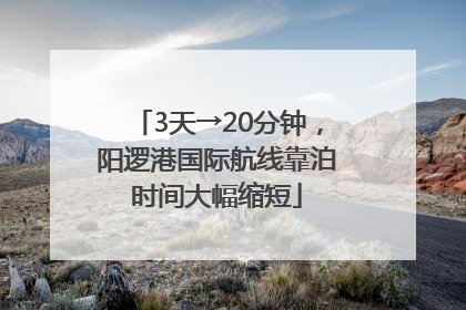 3天→20分钟，阳逻港国际航线靠泊时间大幅缩短