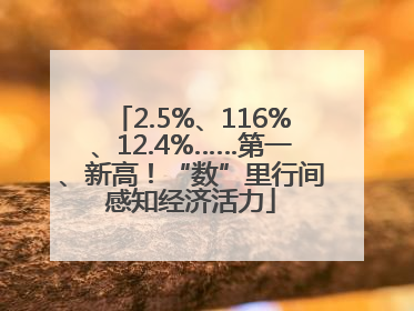 2.5%、116%、12.4%……第一、新高！“数”里行间感知经济活力