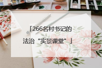 266名村书记的法治“实景课堂”