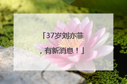37岁刘亦菲，有新消息！