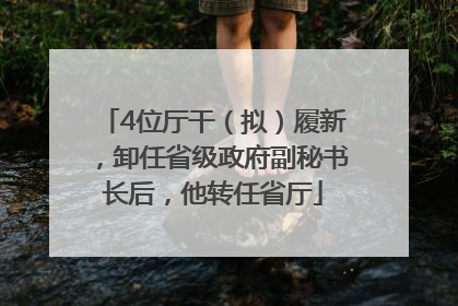 4位厅干（拟）履新，卸任省级政府副秘书长后，他转任省厅