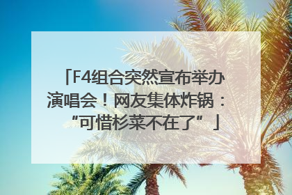 F4组合突然宣布举办演唱会！网友集体炸锅：“可惜杉菜不在了”