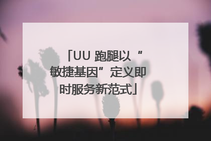 UU 跑腿以“敏捷基因”定义即时服务新范式